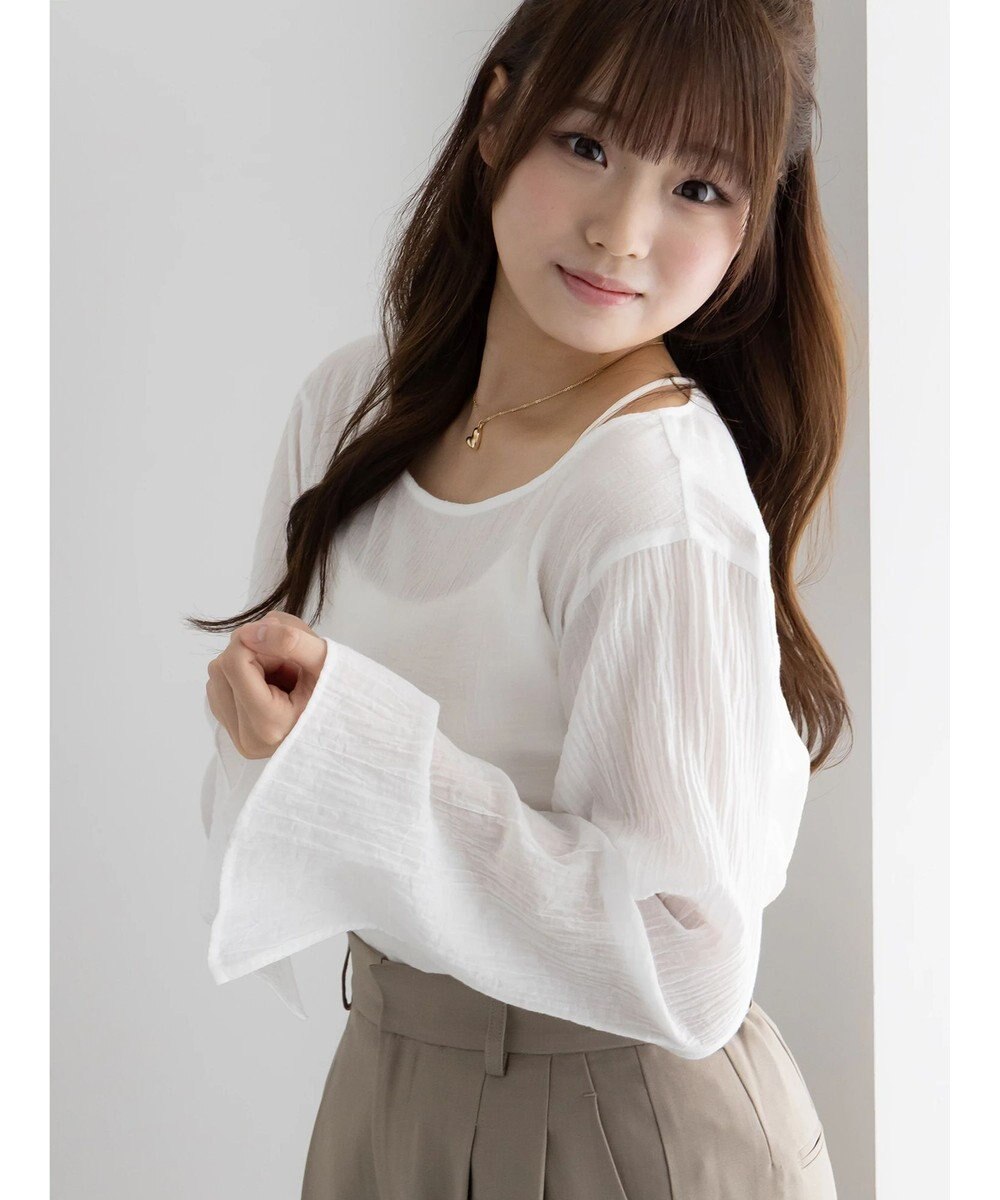 Te chichi クレープフレアスリーブブラウス【AOYAMA FASHION ASSOCIATION × Te chichi】 