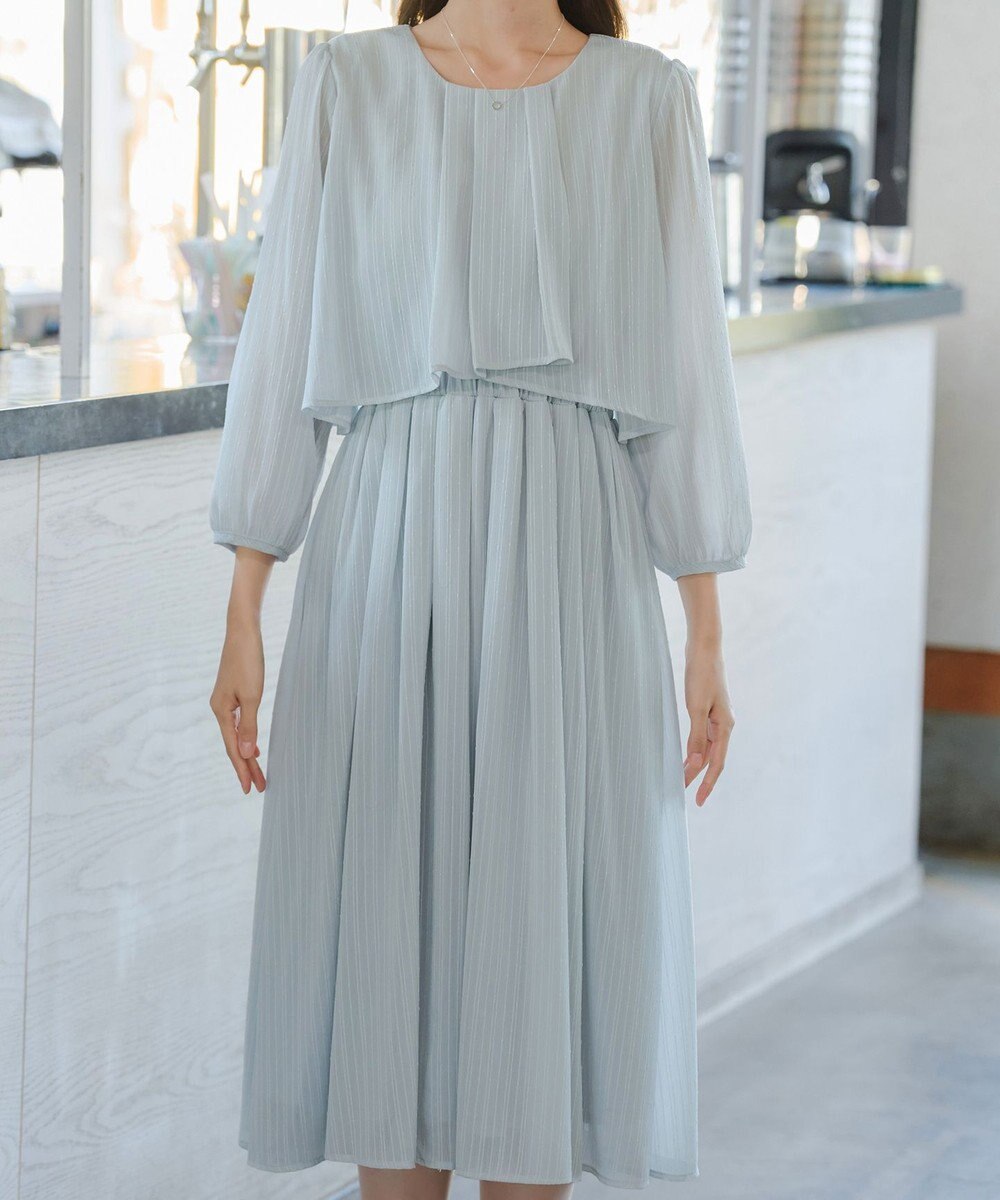 Tiaclasse L 【洗える】シフォンドレープワンピース 