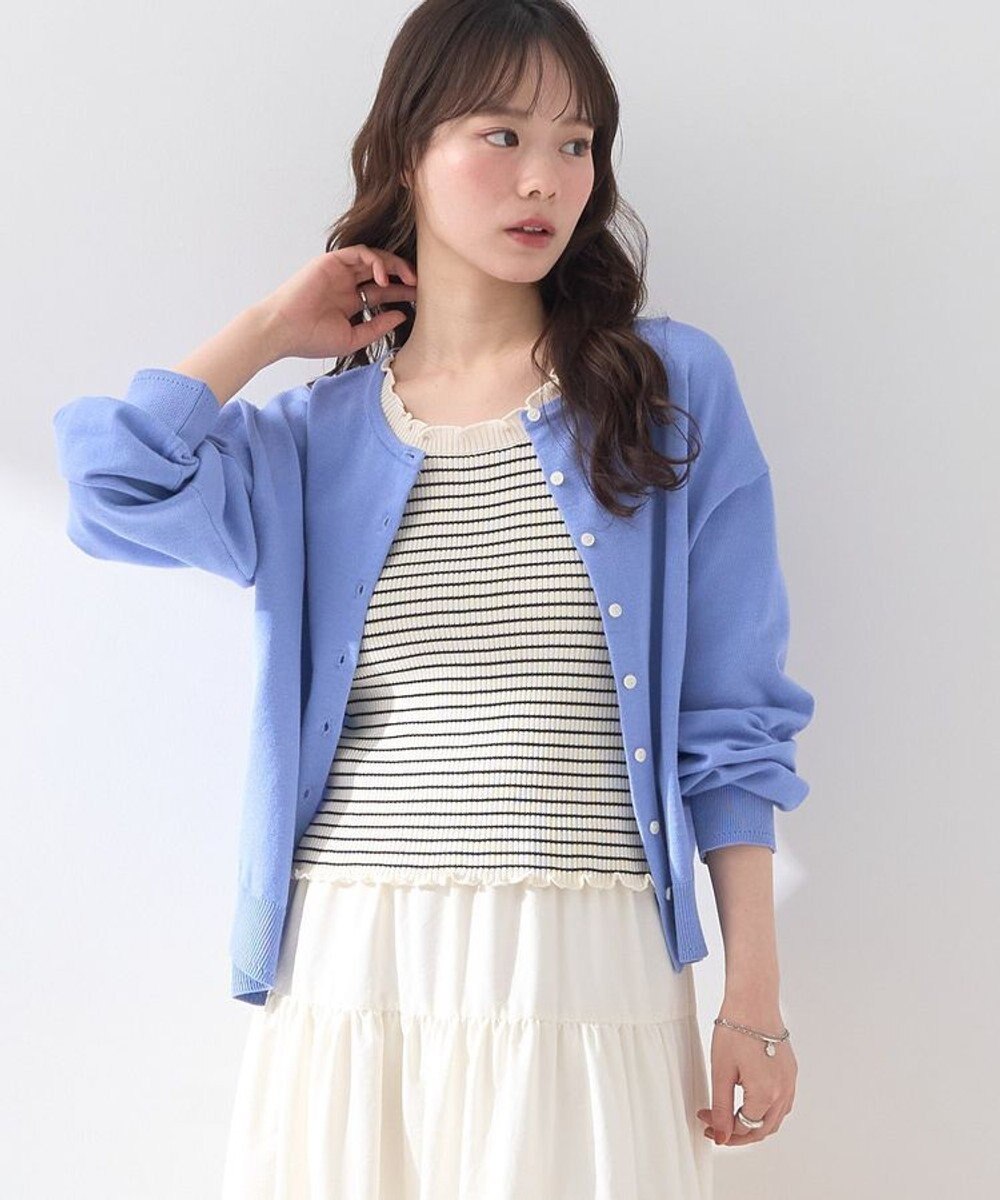 earth music&ecology ＵＶカット加工クルーネックニットカーディガン 