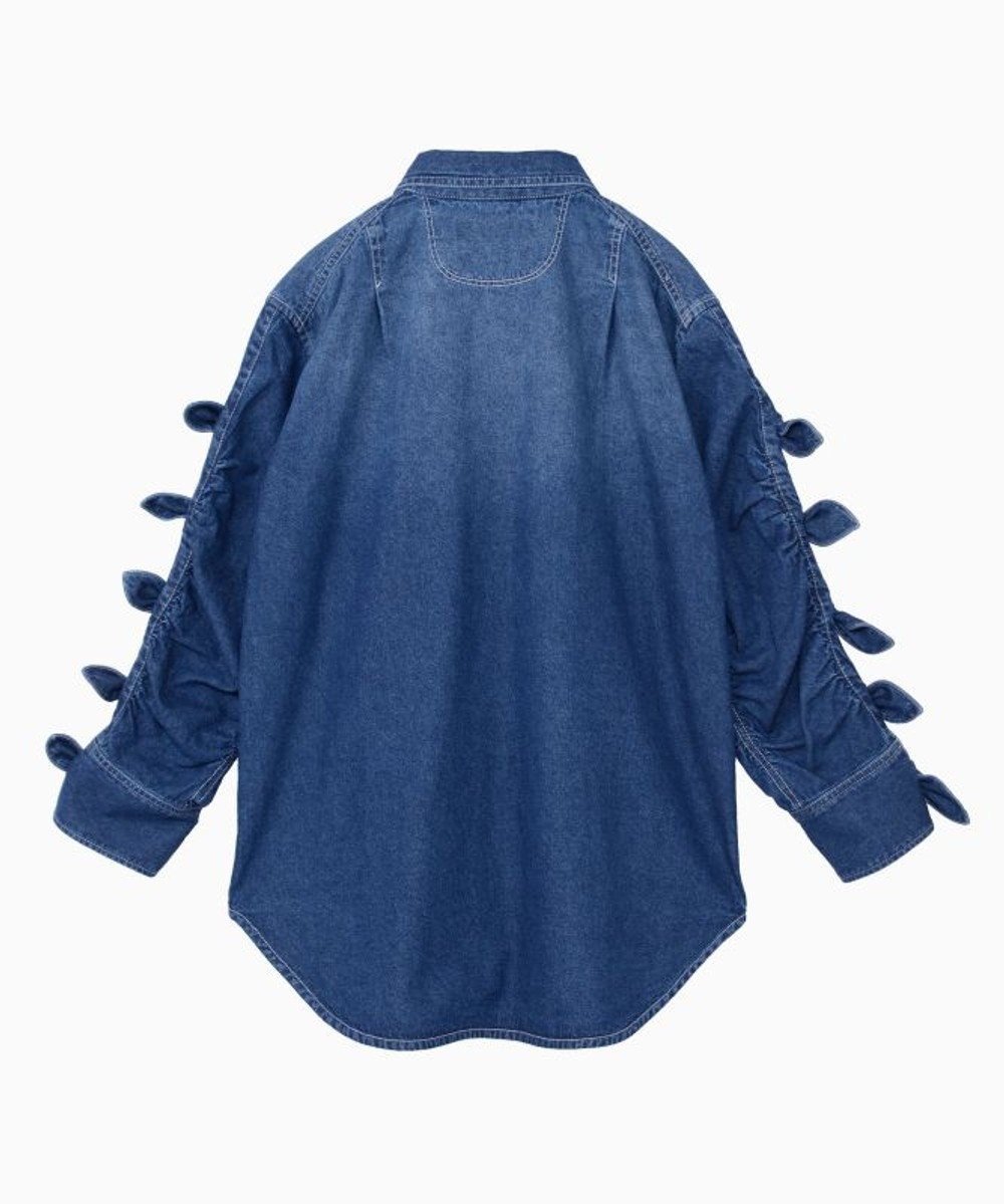 FORFORMO Ribbon Sleeve Denim Shirt リボンスリーブデニムシャツ 