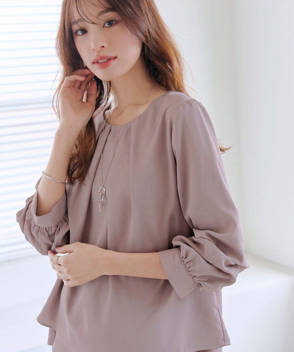 Tiaclasse つまみタック袖レイヤードブラウス 