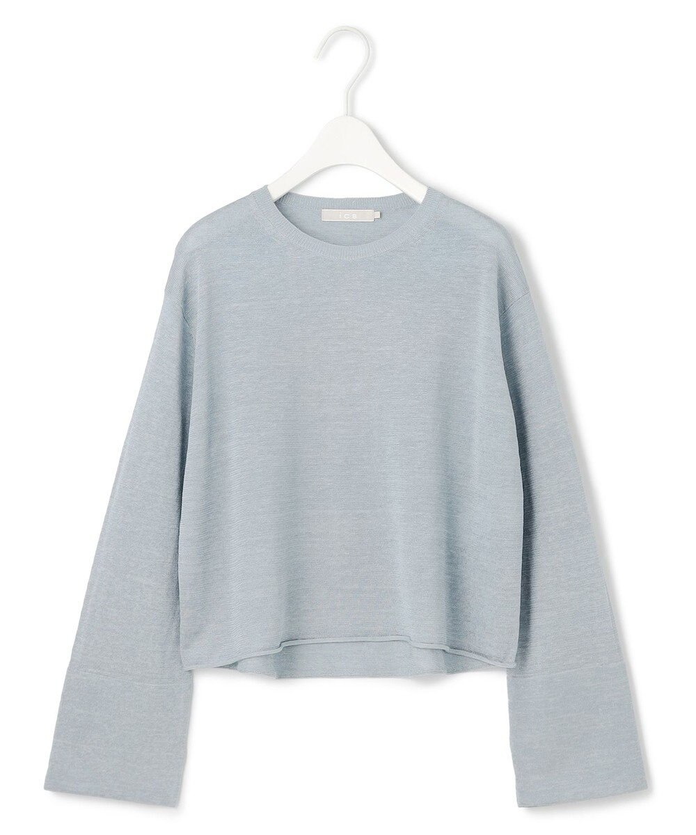 ICB 【洗える】 リネンレーヨンハイゲージ クロップドプルオーバー 