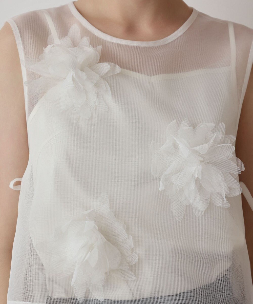 GRACE CONTINENTAL メッシュフラワートップ 