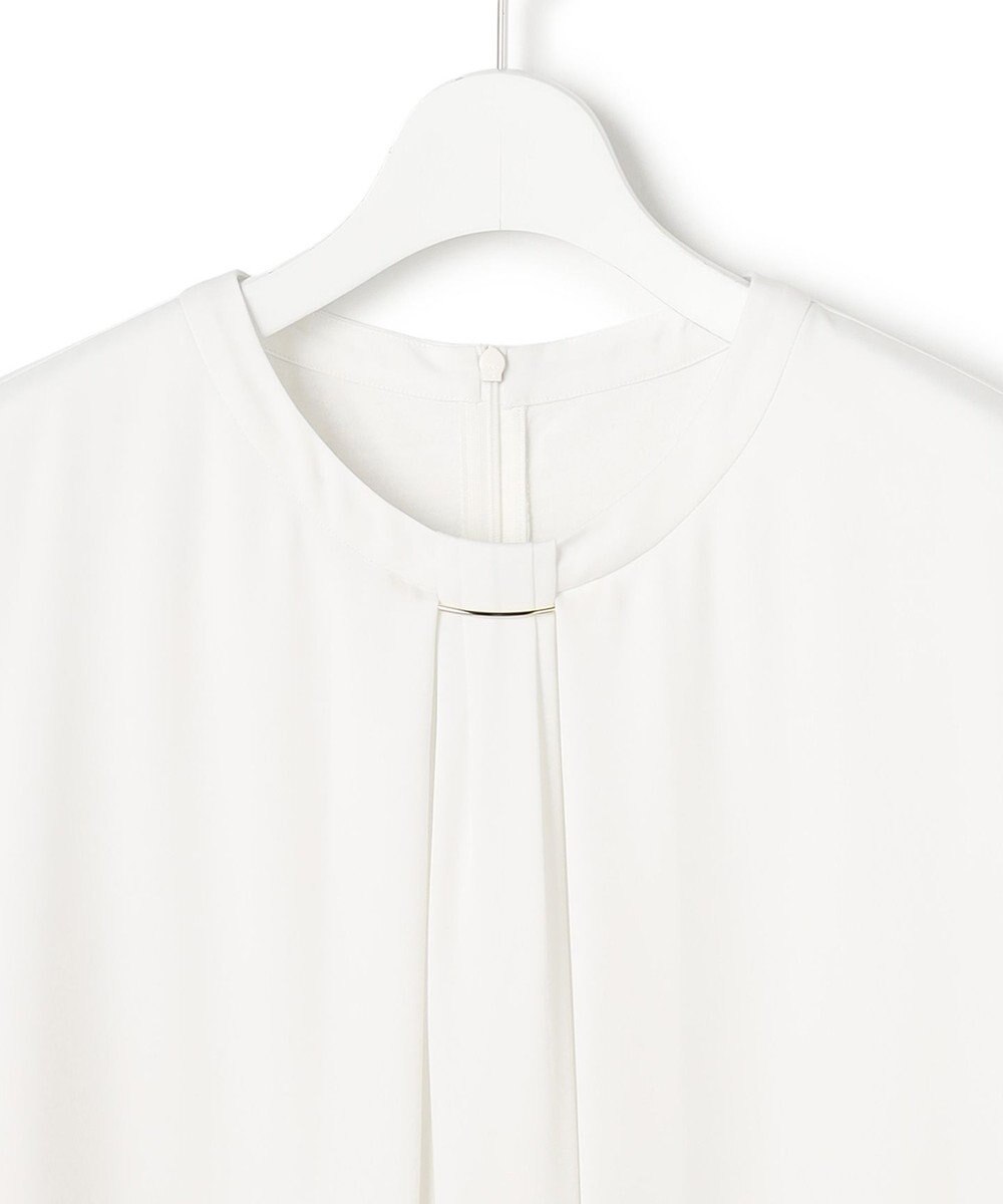 23区 L 【洗える】シルキーデシン バーアクセント ブラウス 