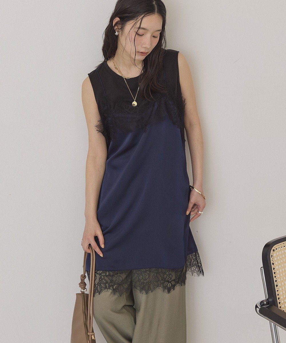 AMERICAN HOLIC レースサテンキャミワンピース 