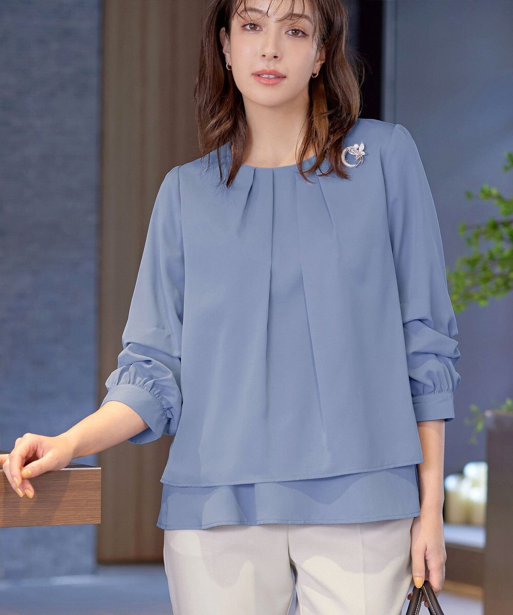 Tiaclasse つまみタック袖レイヤードブラウス 