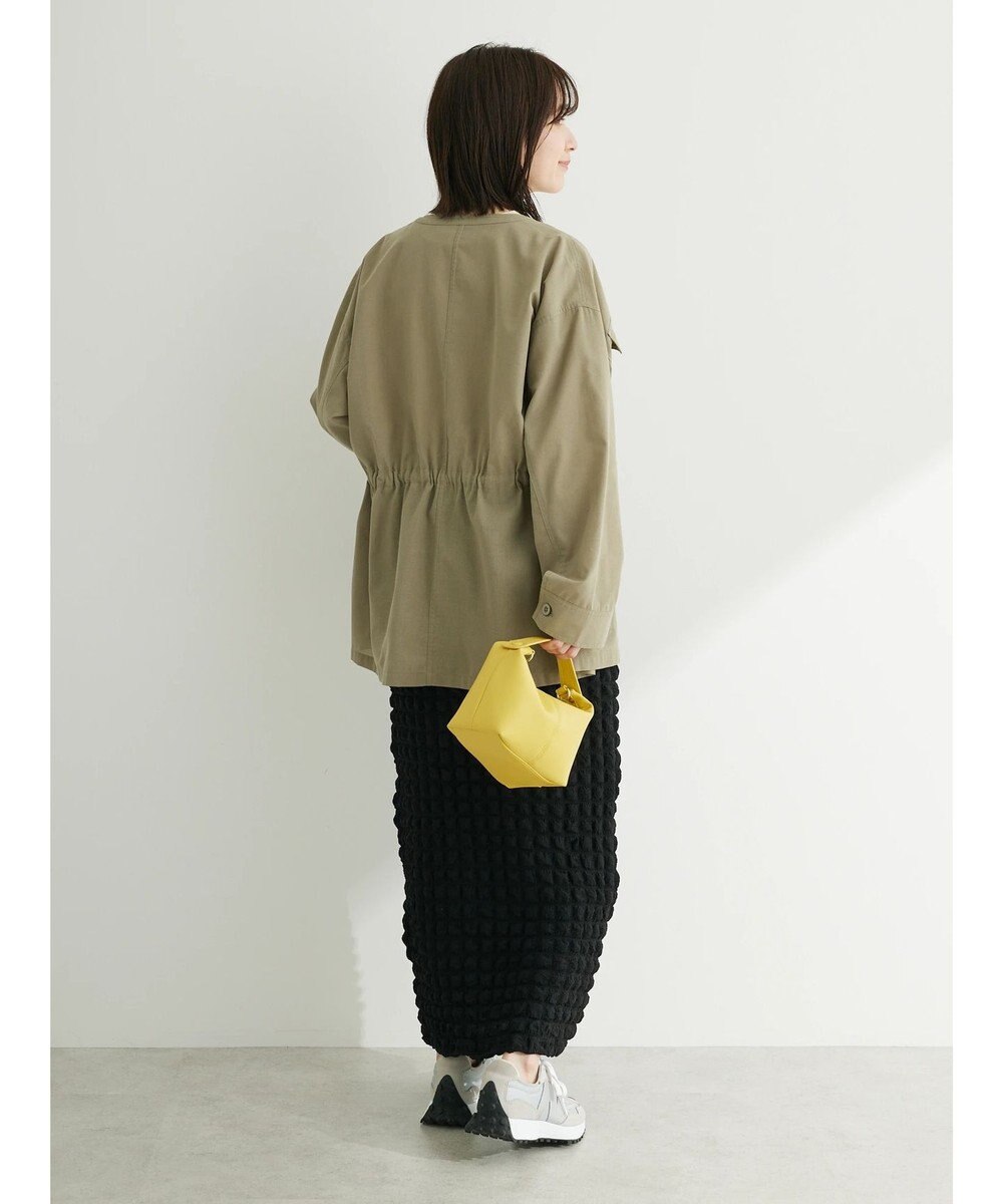 Green Parks 綿麻混ノーカラーブルゾン 