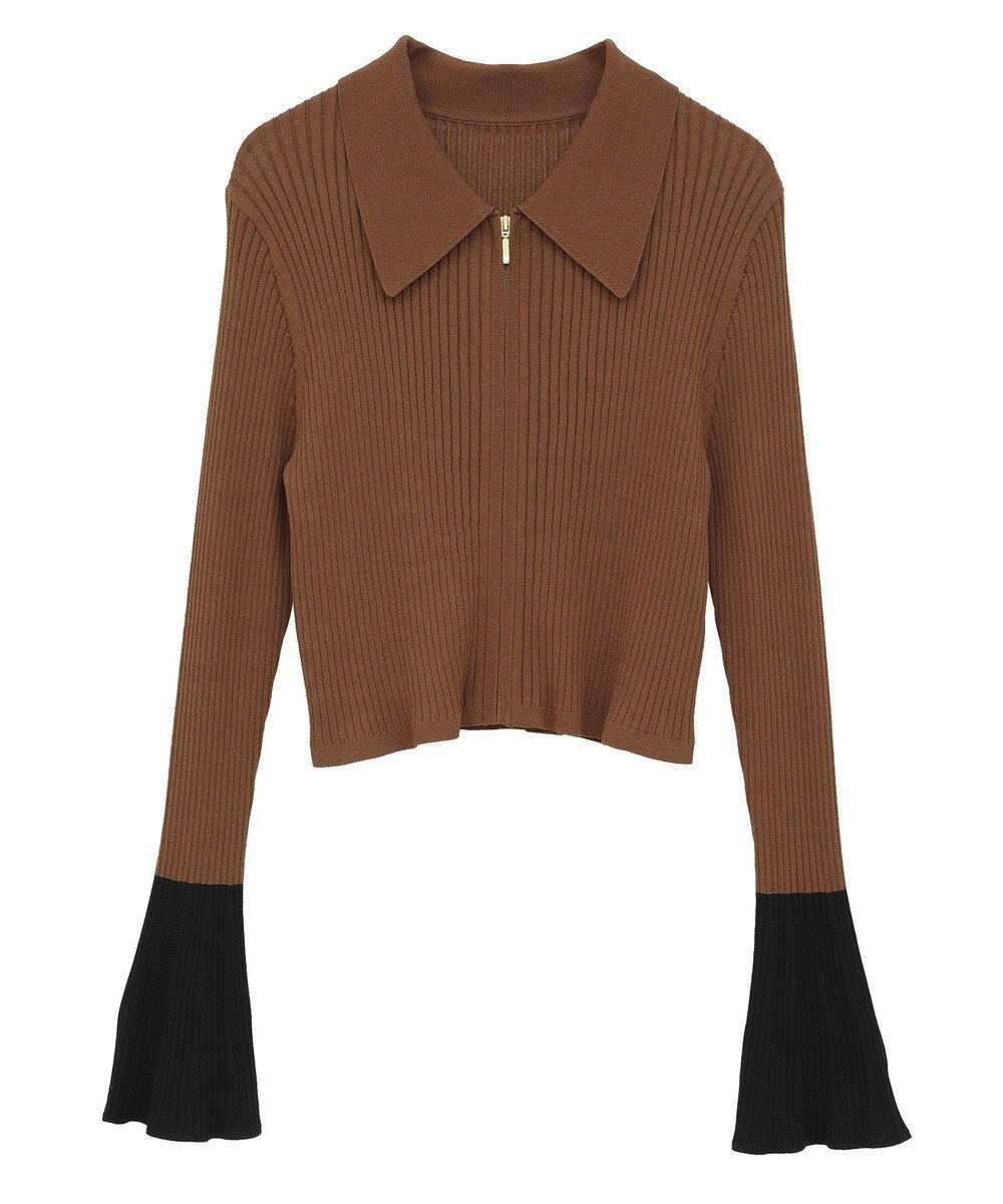 YECCA VECCA 【2点SET】キャミセット襟付きZIPカーディガン 