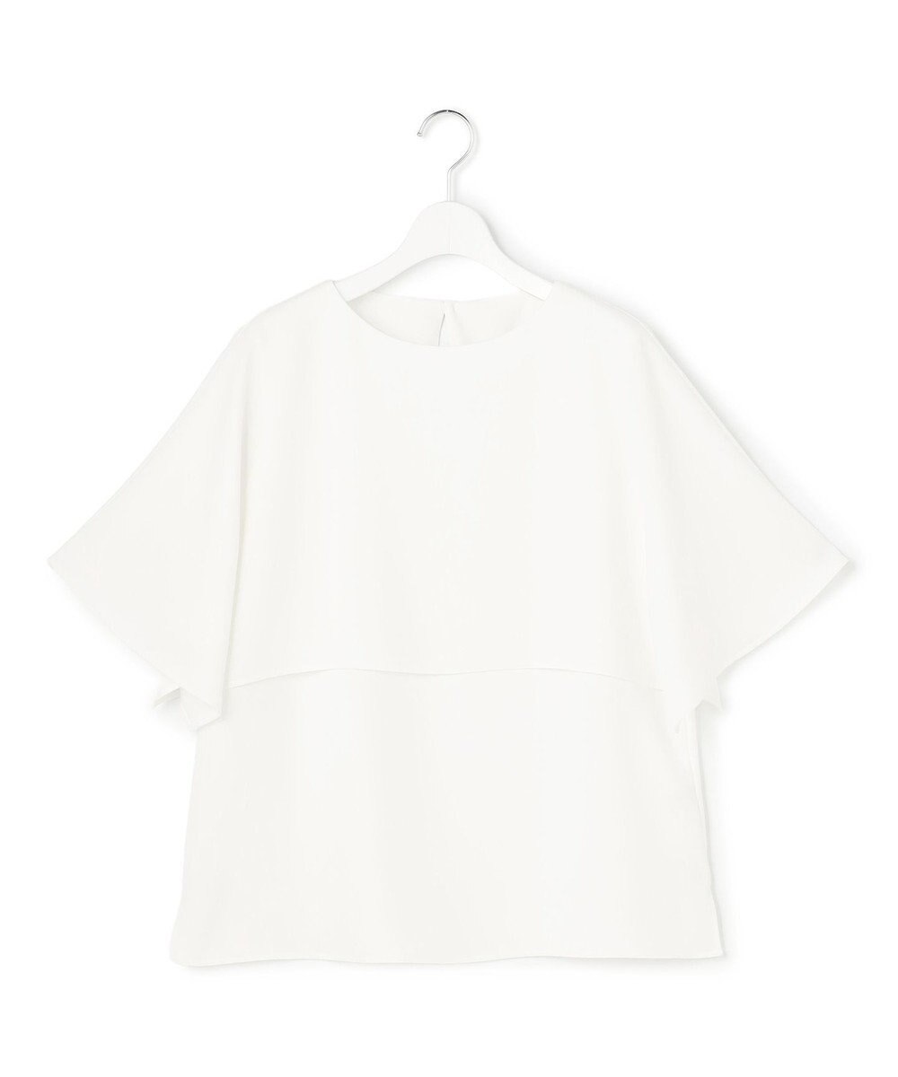 23区 【吸水速乾/UVカット/接触冷感】ストレッチジョーゼット  ケープデザイン カットソー 