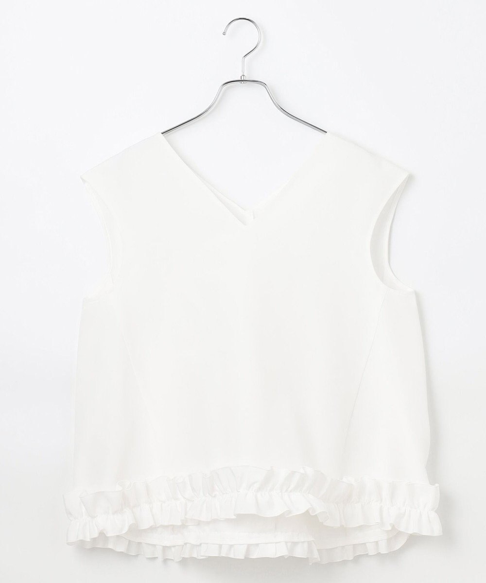 #Newans 【金子綾さんインスタライブご紹介アイテム】〈小柄さんにお勧め〉フリルヘムジレブラウス 