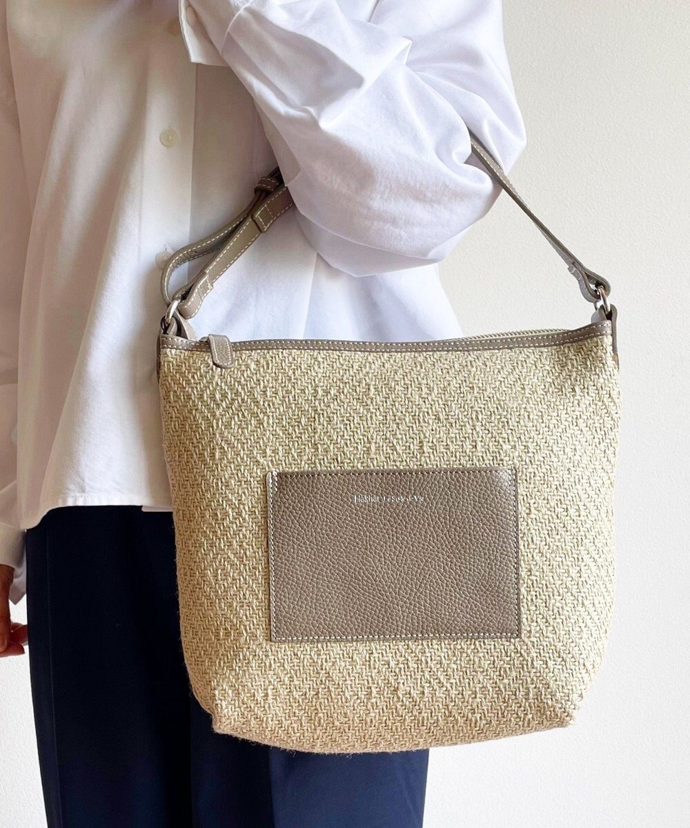 Hekhèr Le Style de Vie 【日本製 / 3WAY】ジュート×牛革 ショルダーバッグmedium 