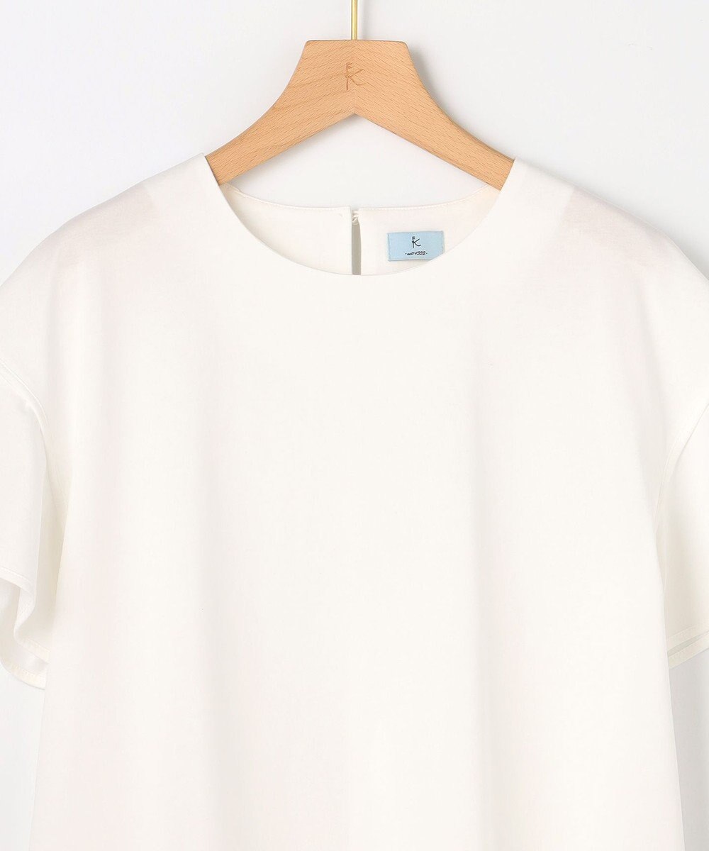 組曲 【WEB限定】プレーティング天竺フリルスリーブ Tシャツ 