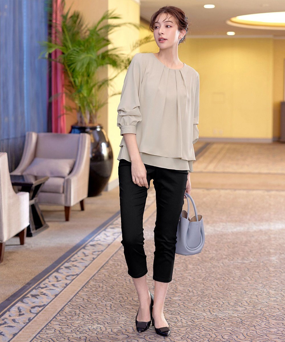 Tiaclasse つまみタック袖レイヤードブラウス 