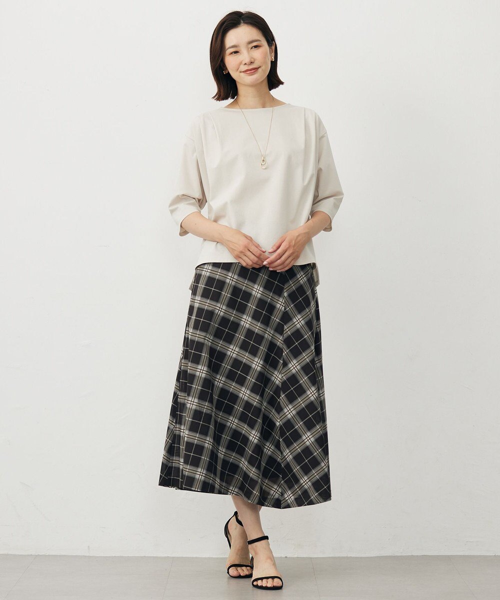 J.PRESS LADIES L 【WEB限定カラーあり・洗える】SOFT SHEER チェック フレア スカート 