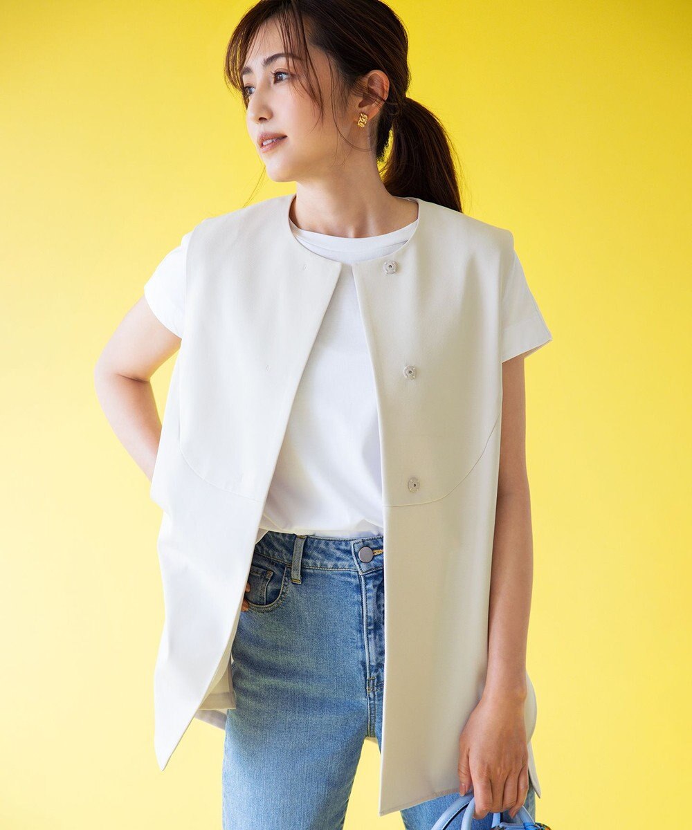 組曲 【汗ジミ防止・撥水】GIZAプレーティング天竺フレンチスリーブ カットソー 