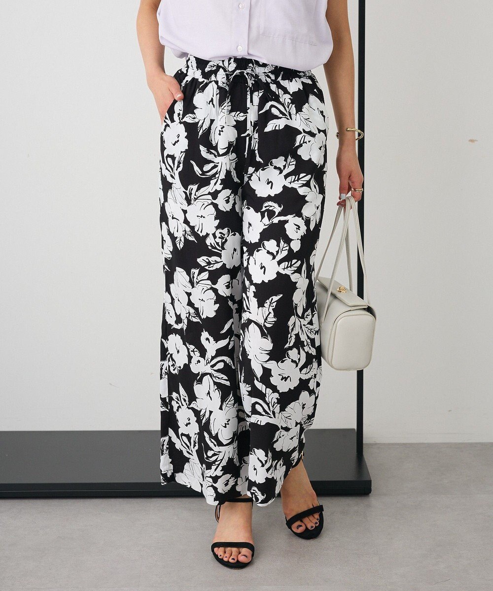 CRAFT STANDARD BOUTIQUE レーヨン総柄ワイドパンツ 