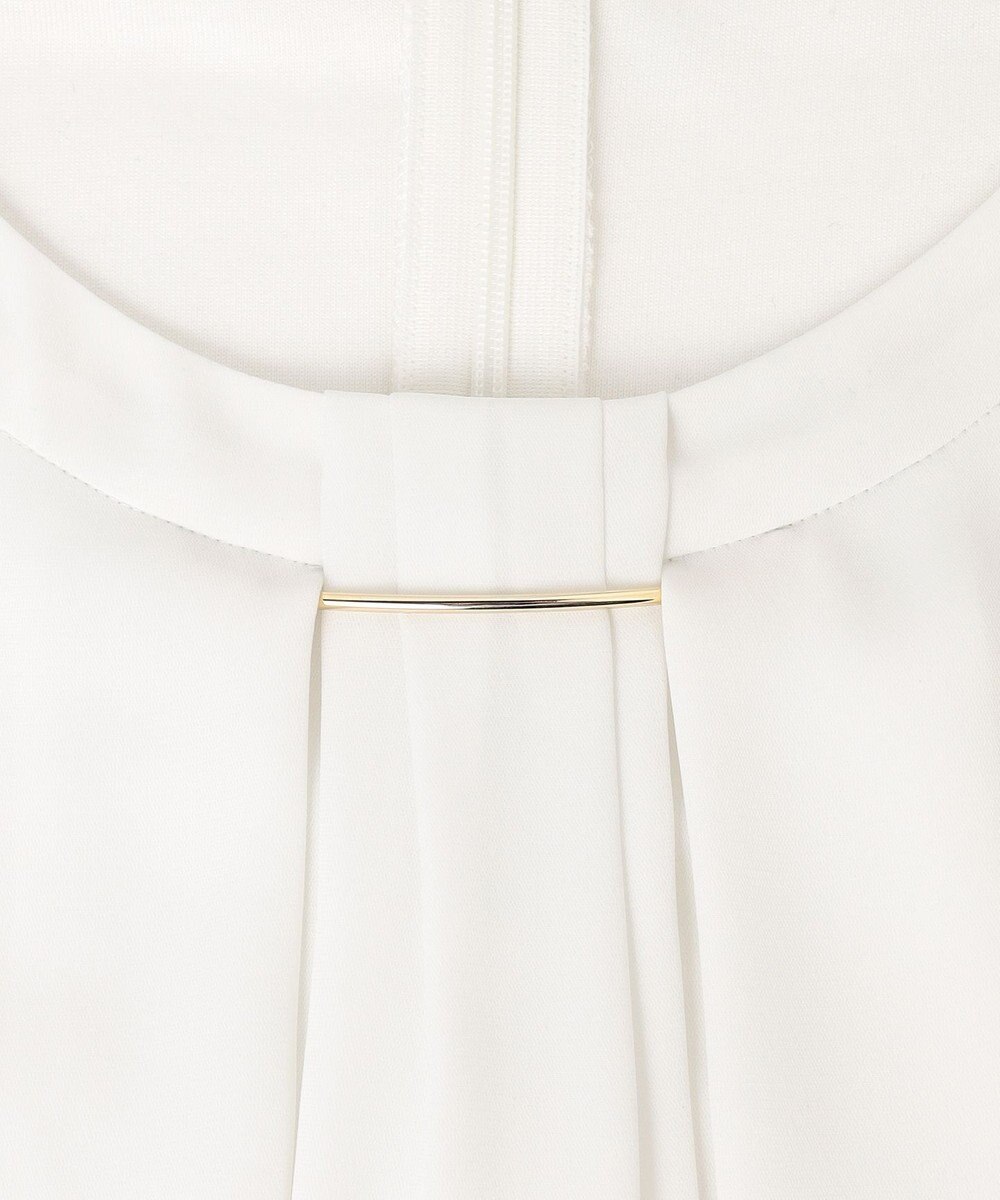 23区 L 【洗える】シルキーデシン バーアクセント ブラウス 