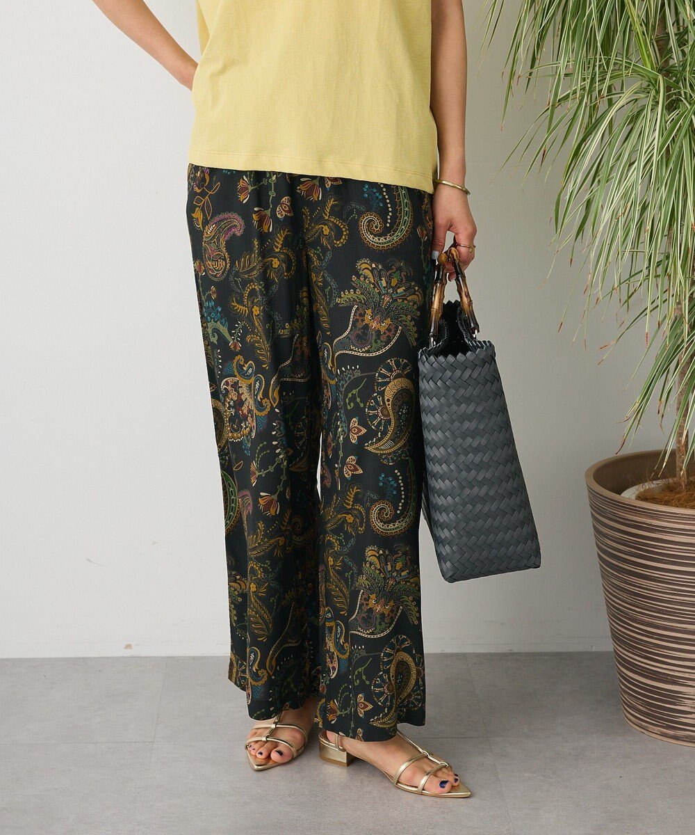 CRAFT STANDARD BOUTIQUE レーヨン総柄ワイドパンツ 