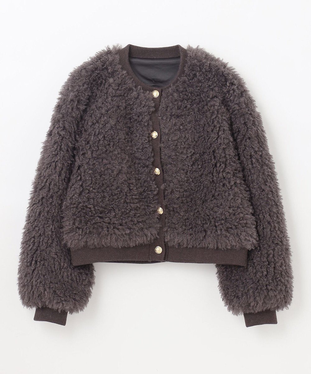 GRACE CONTINENTAL フェイクファーニットカーディガン 