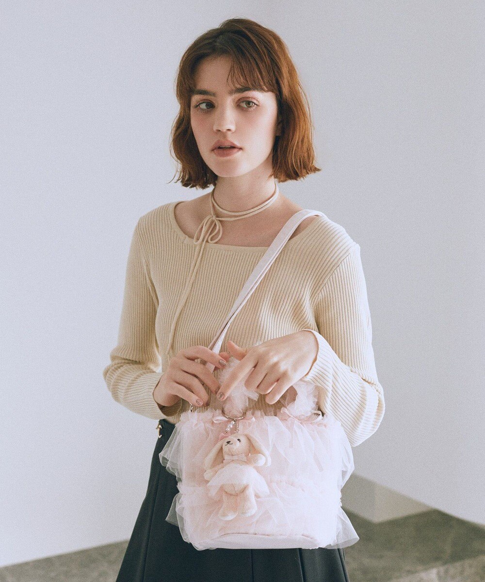 Maison de FLEUR チュールフリル2Wayトートバッグ 