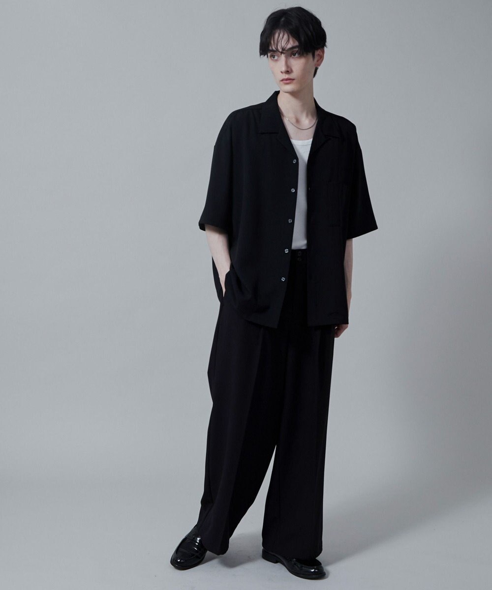 WEGO 【速乾/シワになりにくい】ドライポリオープンカラーシャツ(S) 