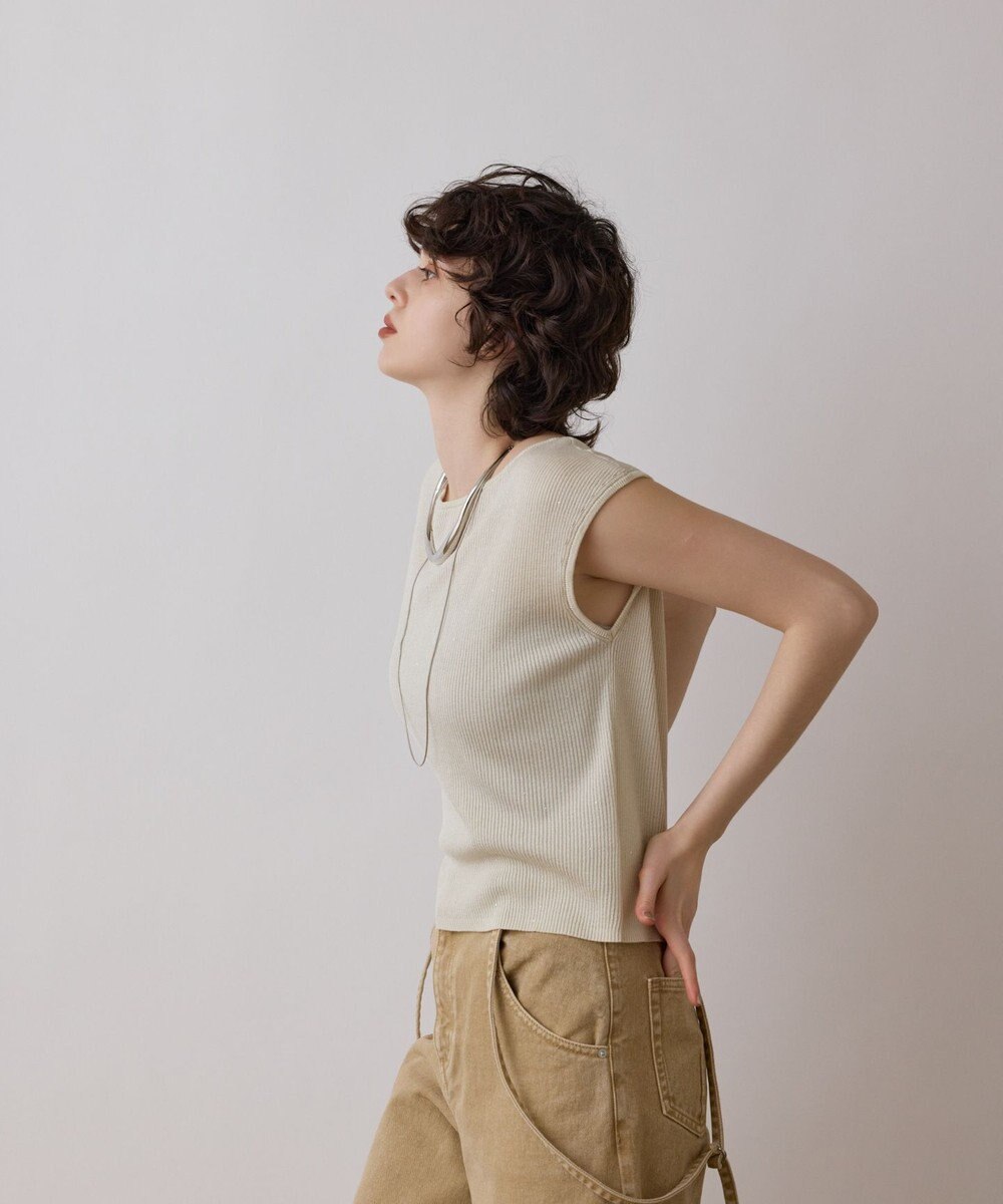 GRACE CONTINENTAL スパンコールリブトップ 