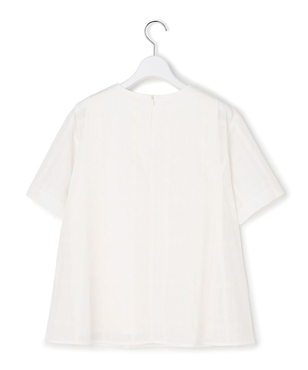 23区 【先行予約】シアーチェックレイヤード フレア Tブラウス 