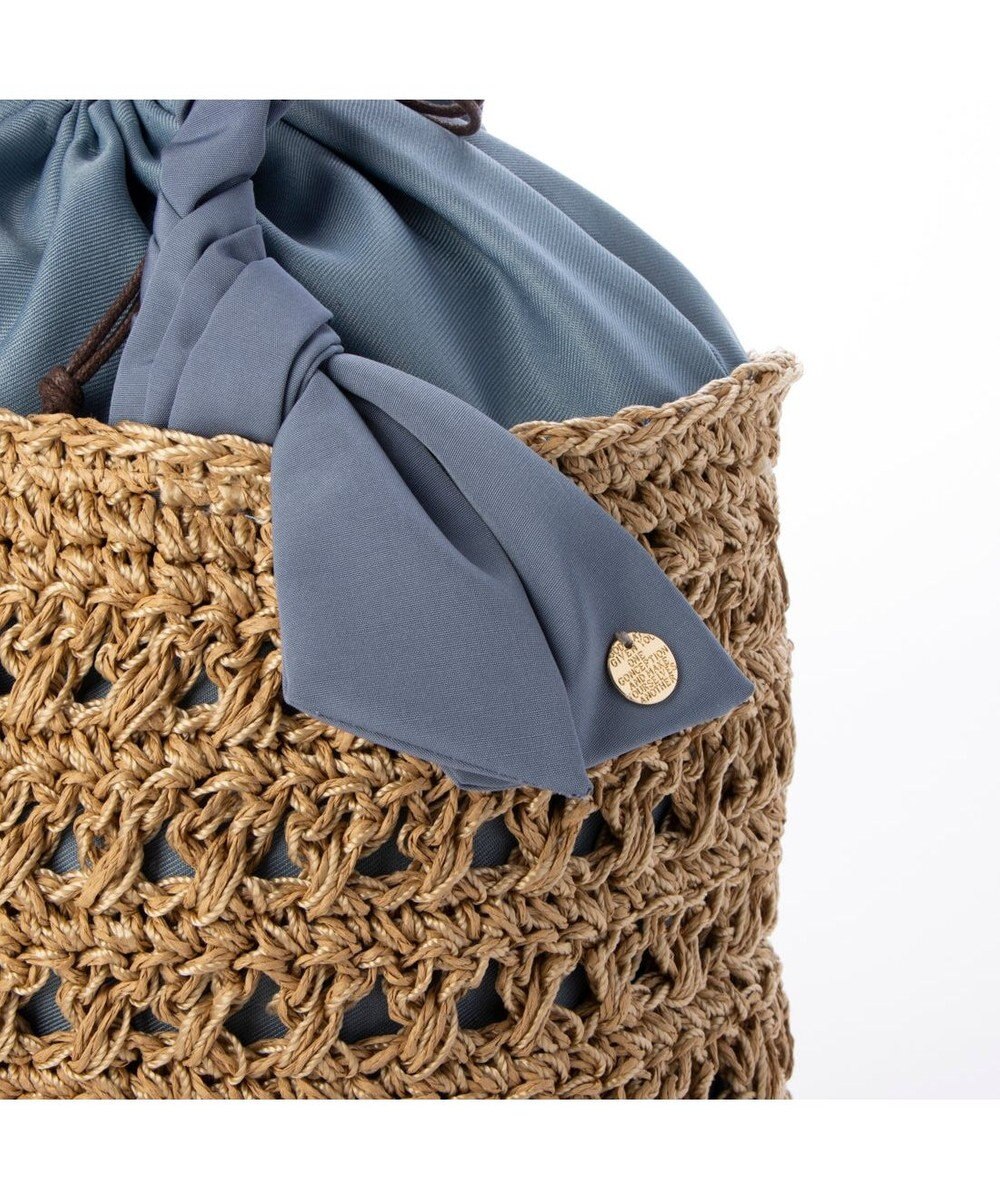 UNBILLION カシュカシュ cachecache / 下がりリボン柄編みトートバッグ 