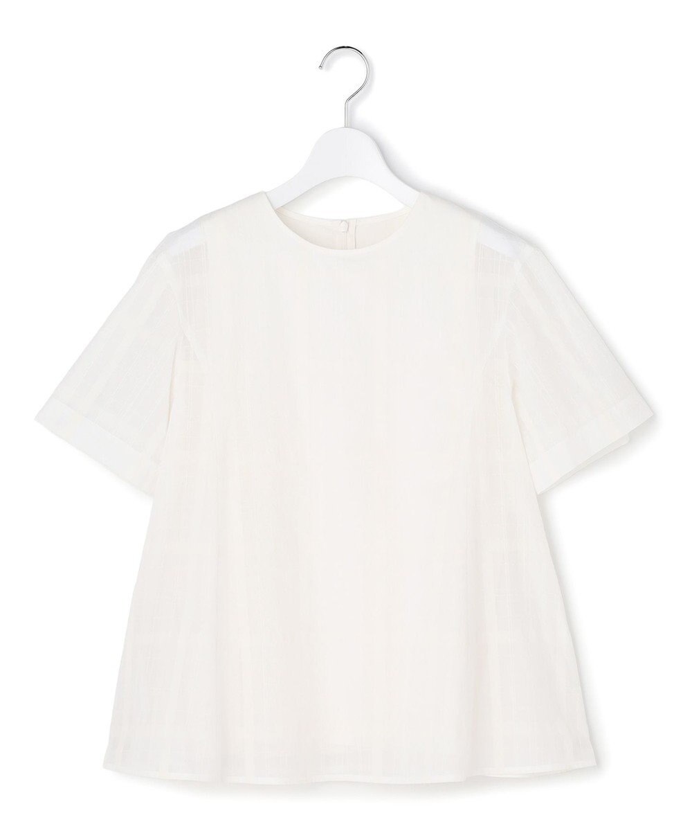 23区 【先行予約】シアーチェックレイヤード フレア Tブラウス 