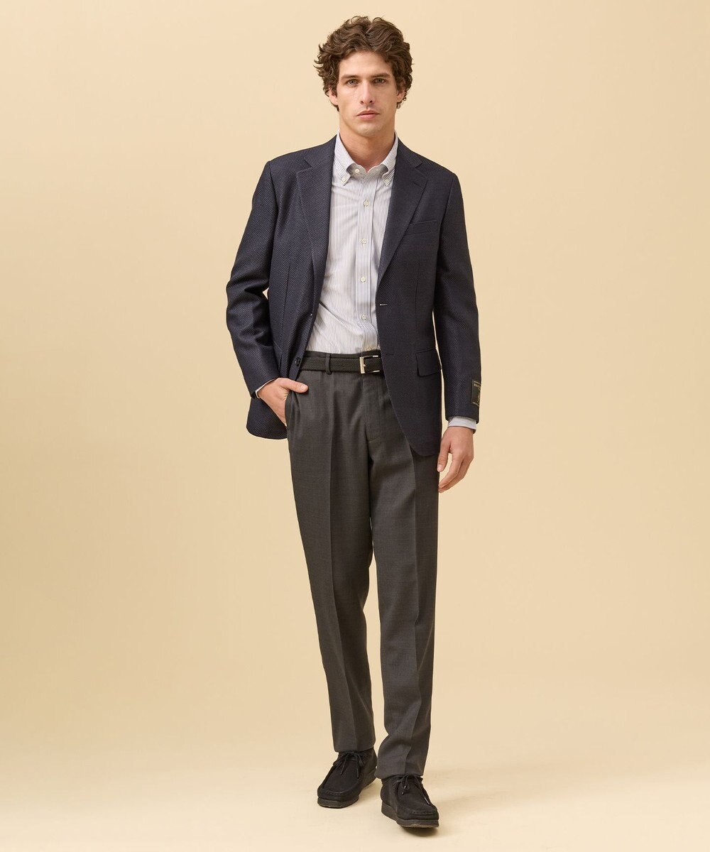 J.PRESS MEN 【洗える / 高通気性 / ストレッチ性 / 防シワ】バーズアイスラックス / ノータック 