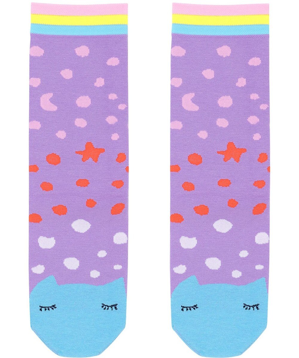 tsumori chisato SLEEP ソックス　星柄・ドット柄　ネコ顔　/ワコール　UEY516 