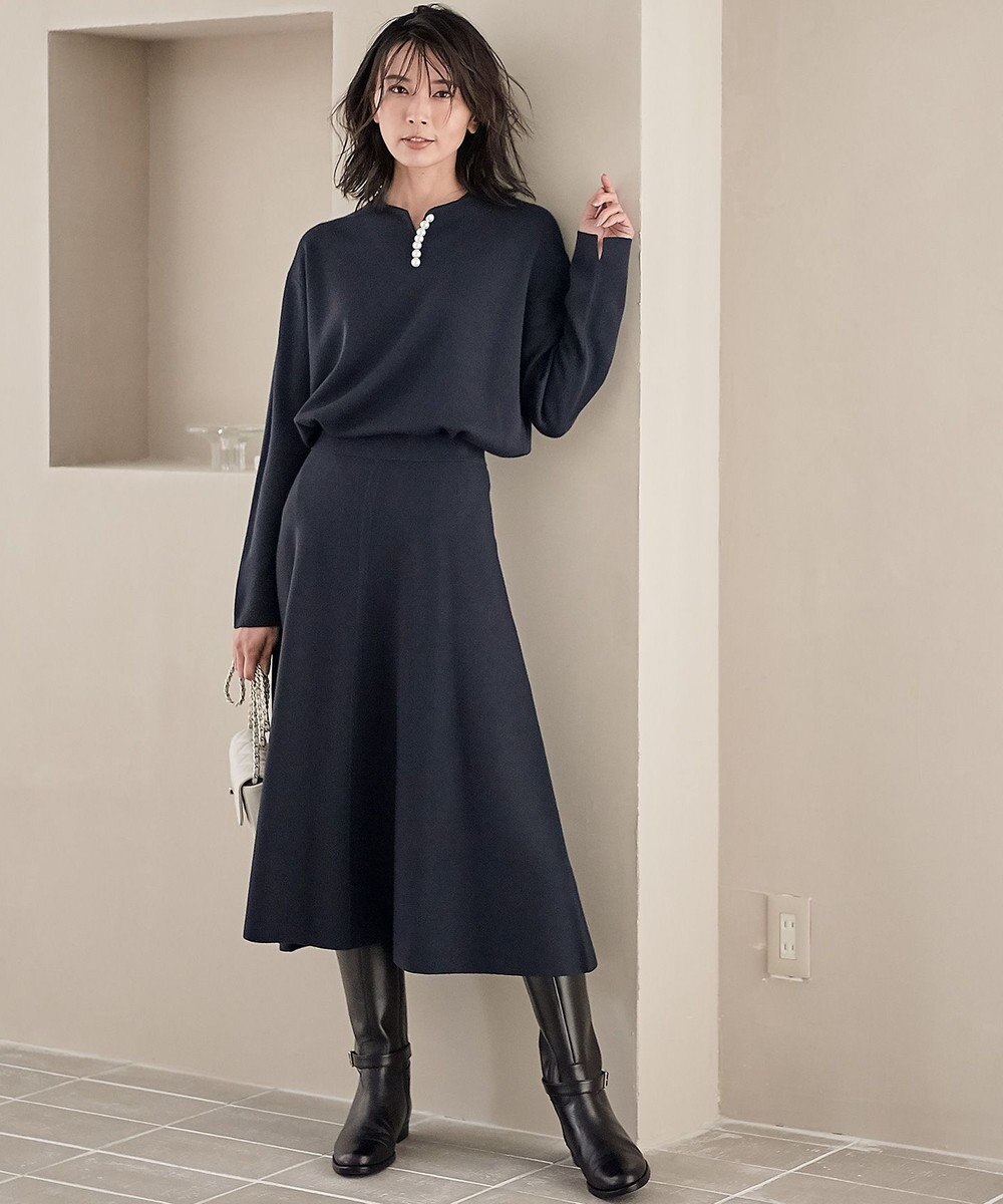 23区 ウールブレンド ラインパール プルオーバー 