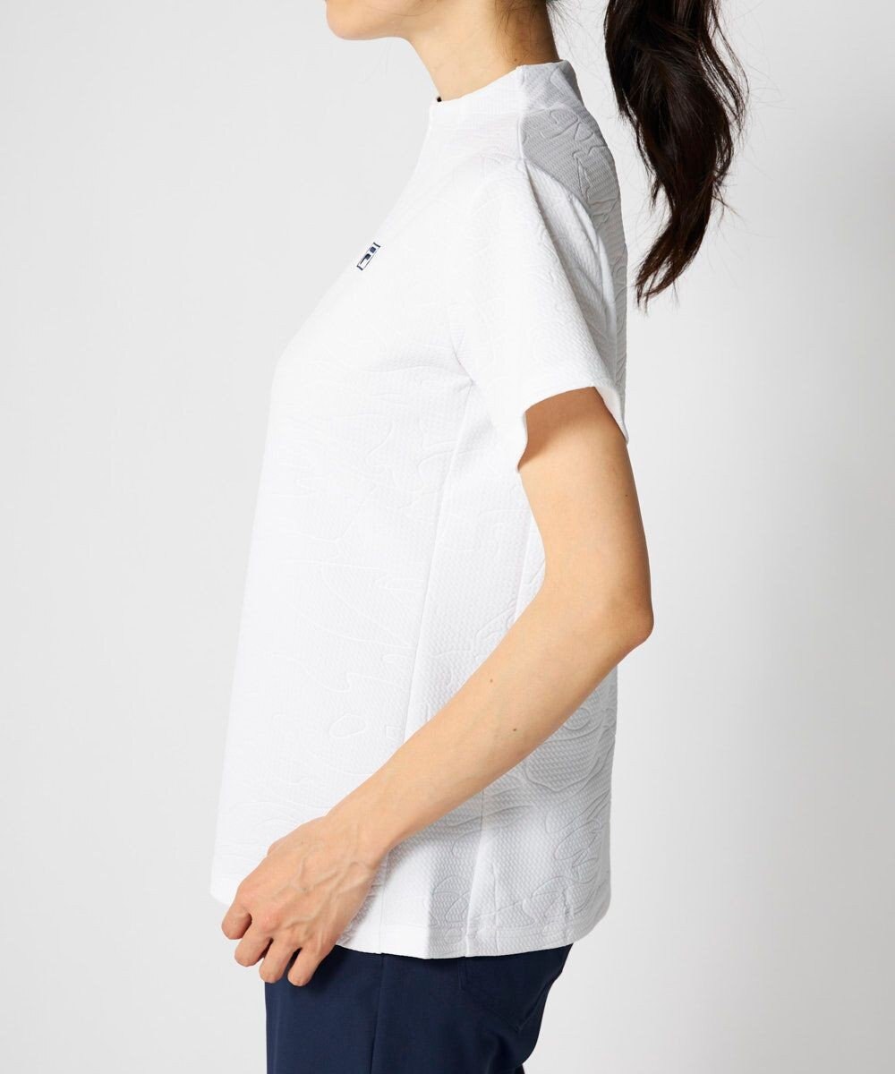 FILA GOLF／marie claire 【FILA GOLF】 チェッカーフラッグ柄エンボス半袖シャツ 