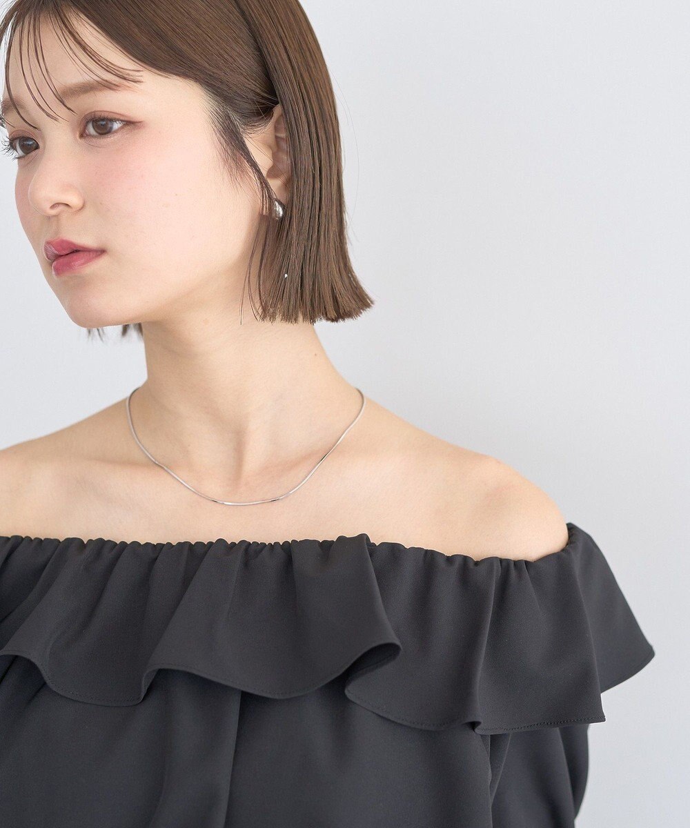 earth music&ecology 2wayオフショルバルーンヘムフリルブラウス 