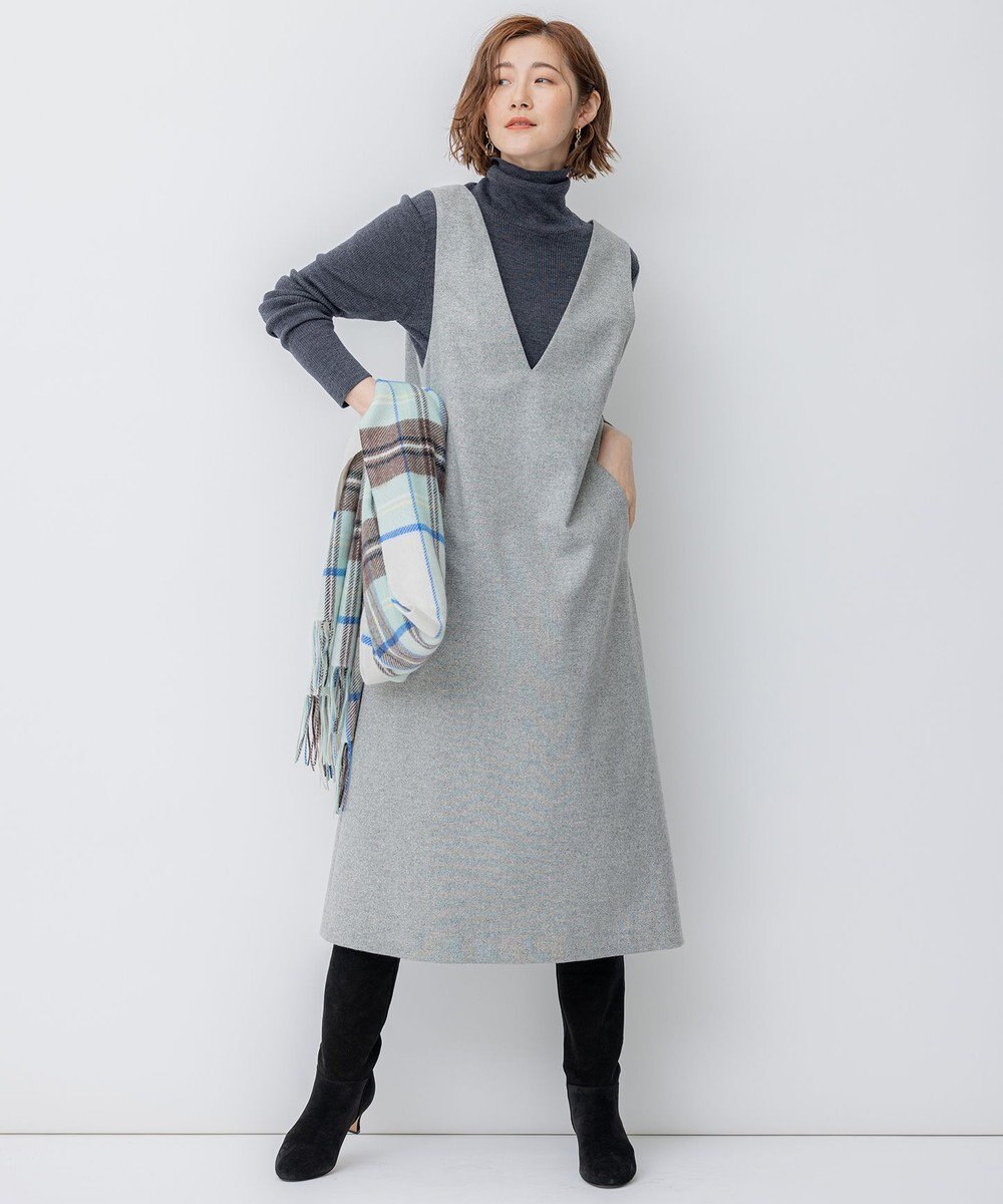 23区 L 【洗える】ウーステッドウール タートルネック ニット 