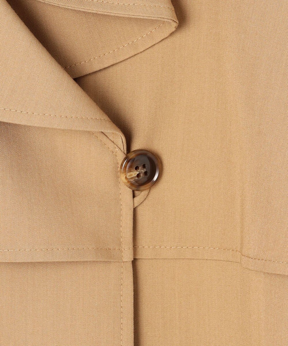 Feroux 【洗える】ラッフルカラーミドル丈 トレンチ 