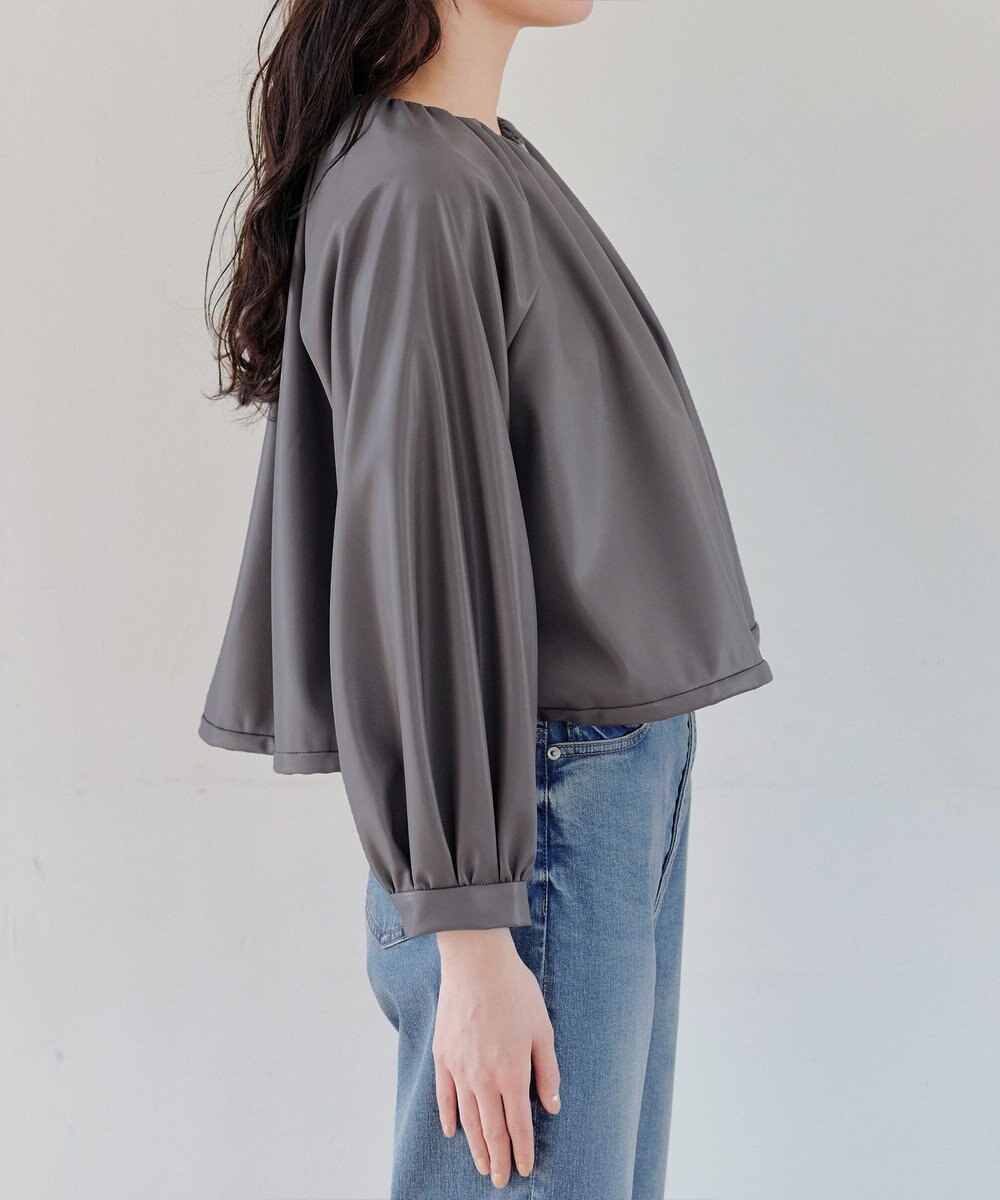 Tiaclasse 【洗える】ソフトフェイクレザージップブルゾン 