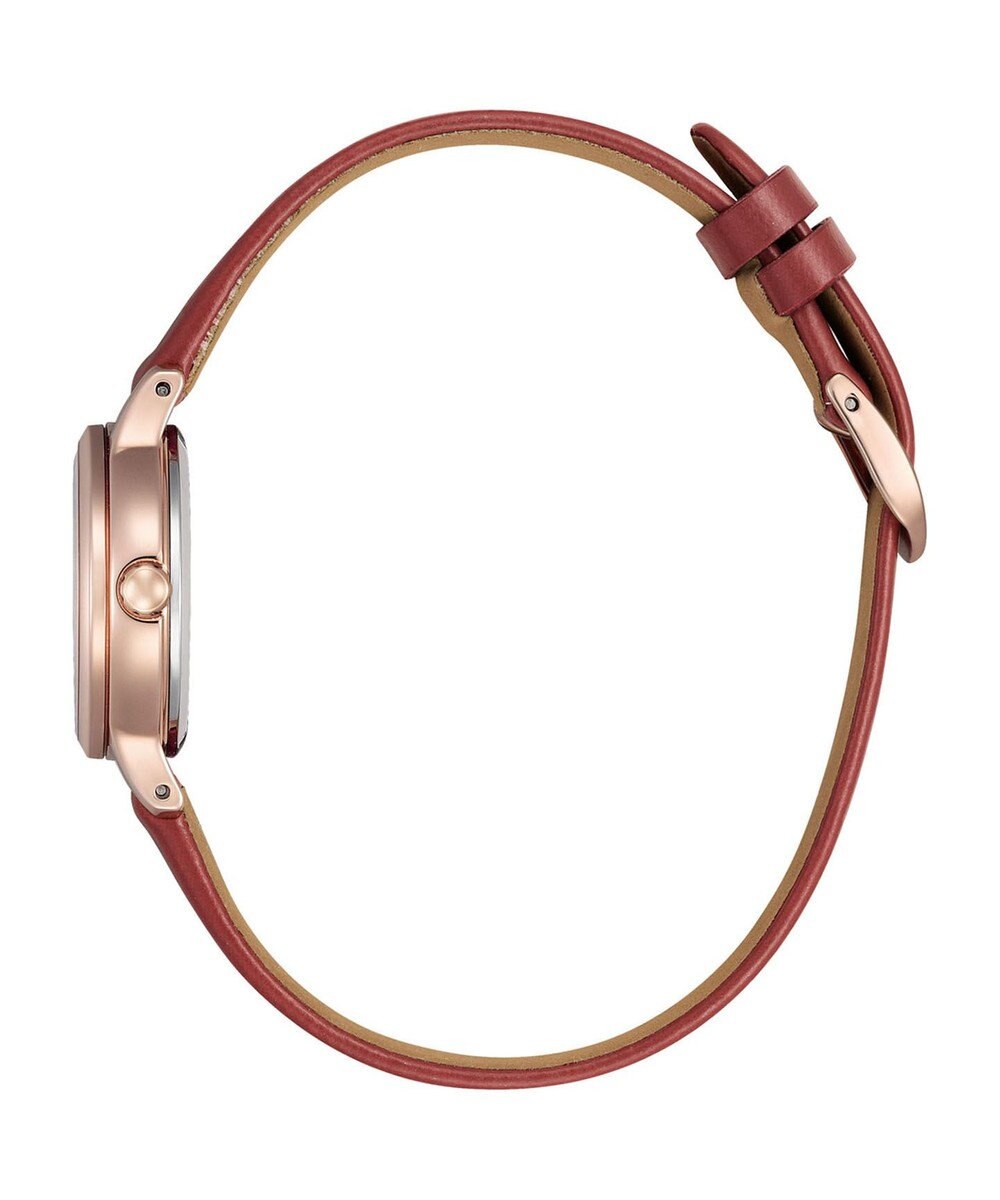 CITIZEN 【クラシカルなソーラーテックモデル】小ぶりなケースに赤いバンドがアクセントの腕時計 