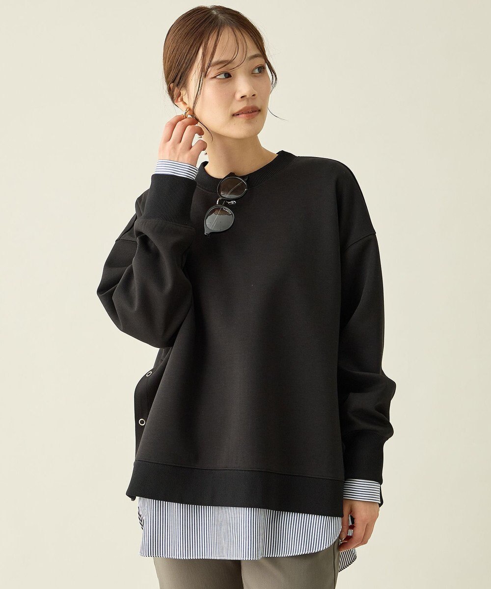 ANY L サイドドットダンボールトレーナー 