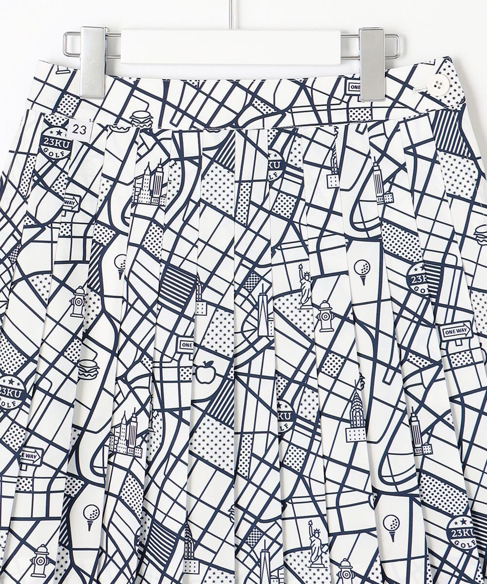23区GOLF 【WOMEN】ニューヨークマップ柄 プリーツスカート 