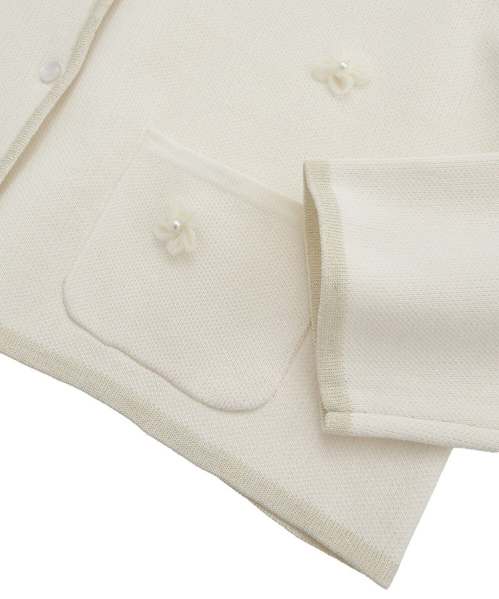 earth music&ecology フラワーモチーフニットカーディガン 