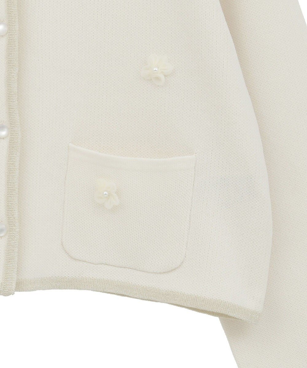 earth music&ecology フラワーモチーフニットカーディガン 