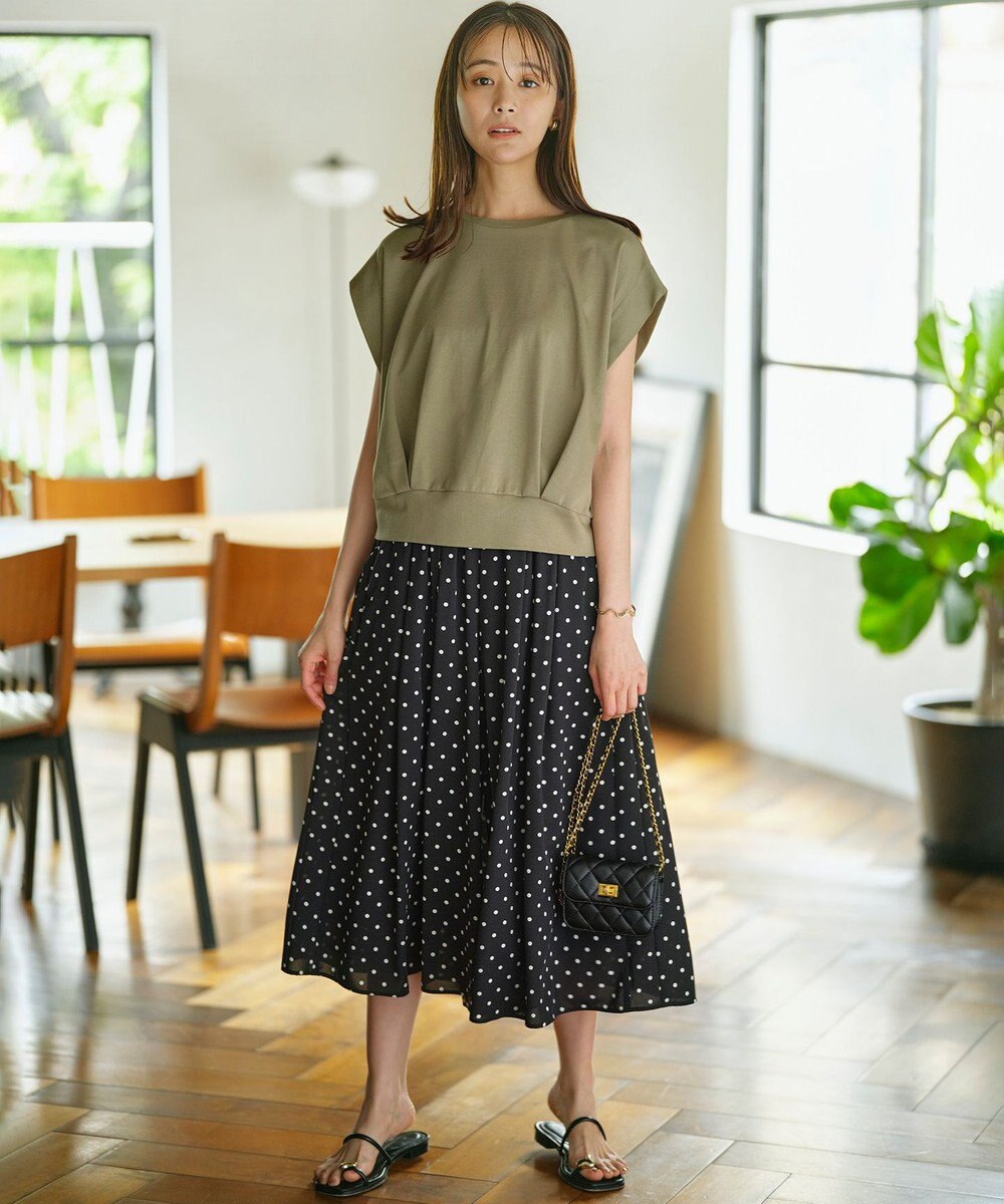 組曲 L 【WEB限定】ドットプリントデシン フリルパンツ 