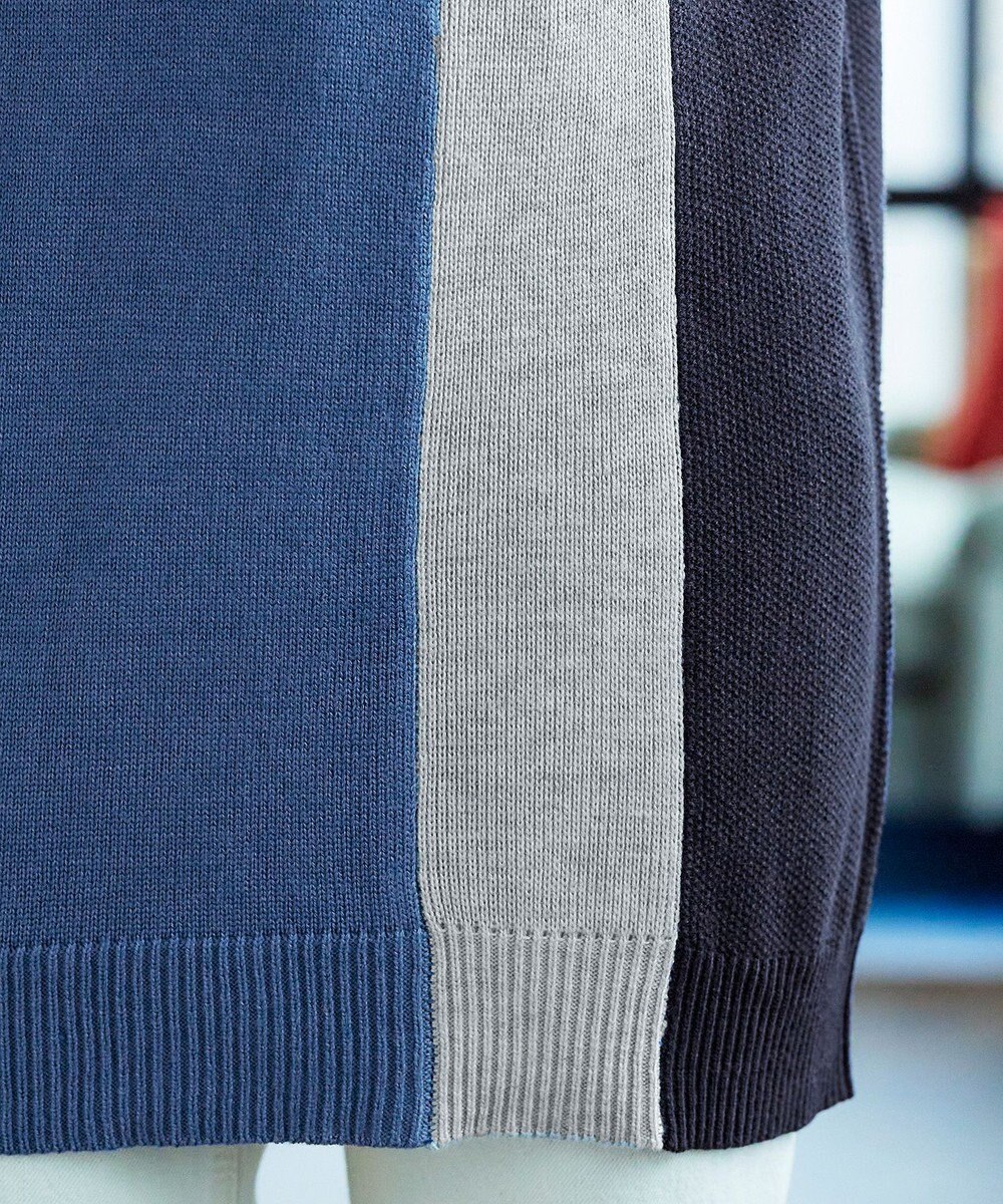 Tiaclasse 【洗える】配色ニットチュニック 