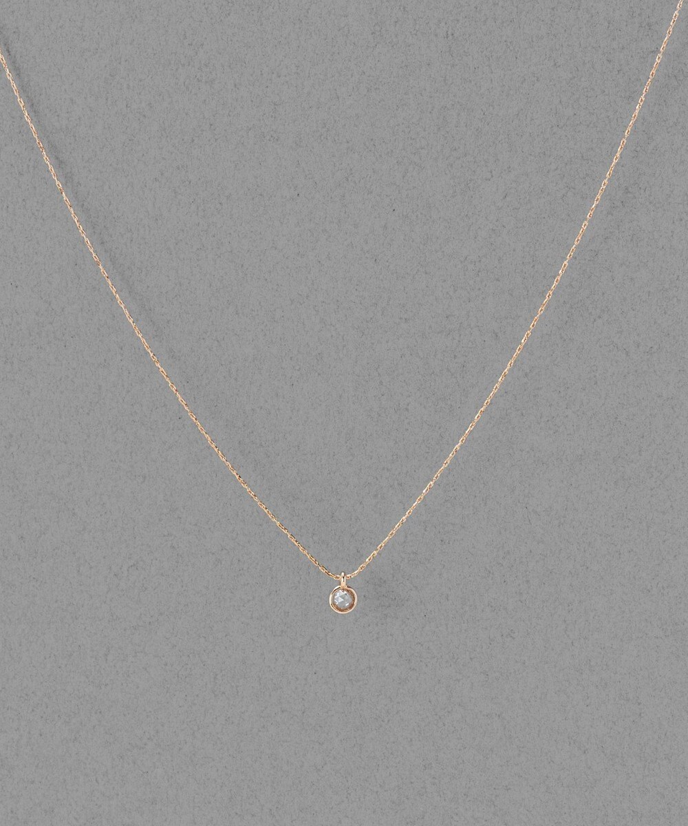 Phoebe 【金属アレルギー対応】プチベゼルストーンネックレス　シャンパンゴールド 