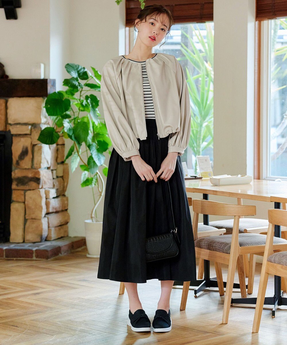 Tiaclasse 【洗える】ソフトフェイクレザージップブルゾン 