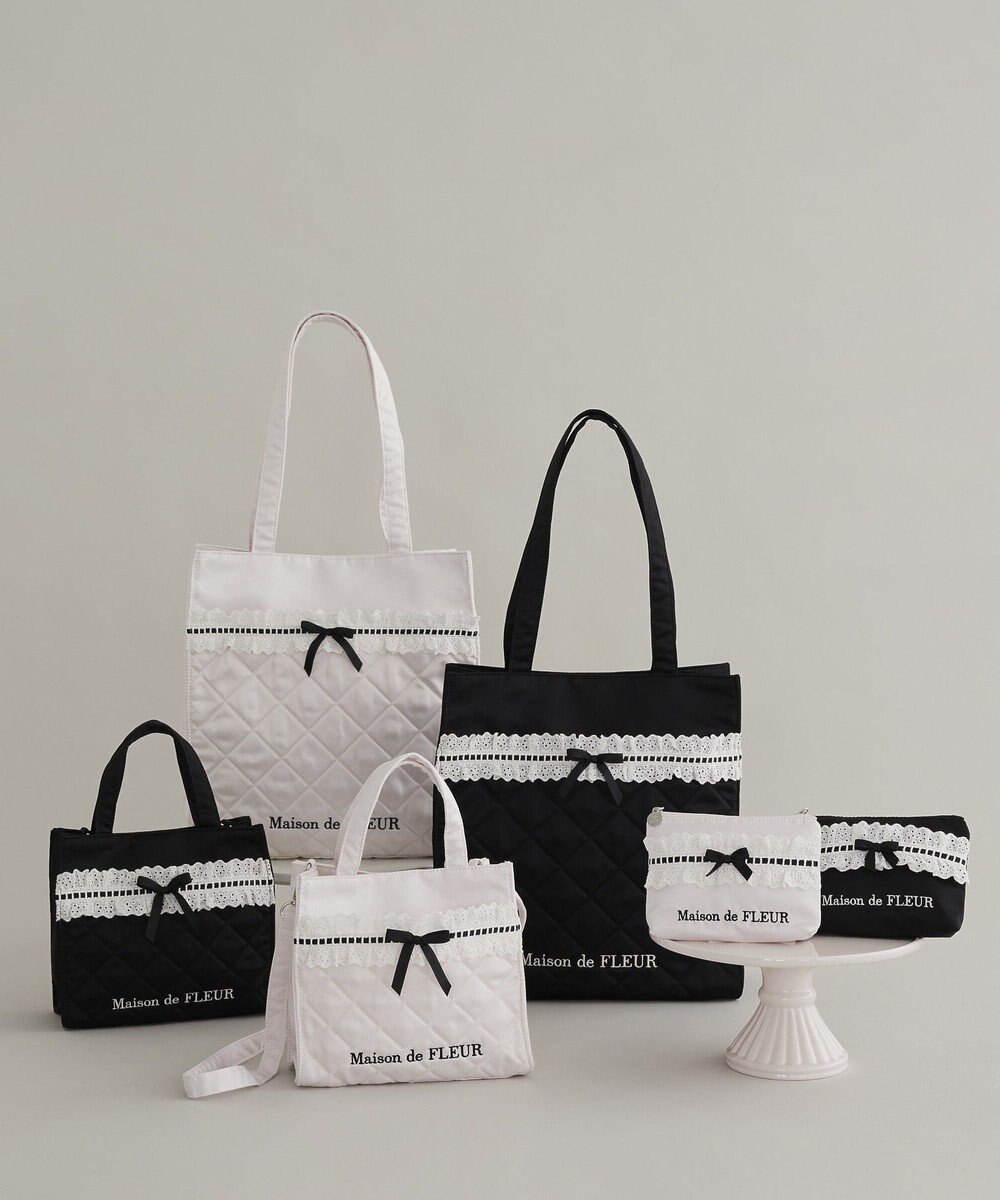 Maison de FLEUR コットンフリル2Wayトートバッグ 