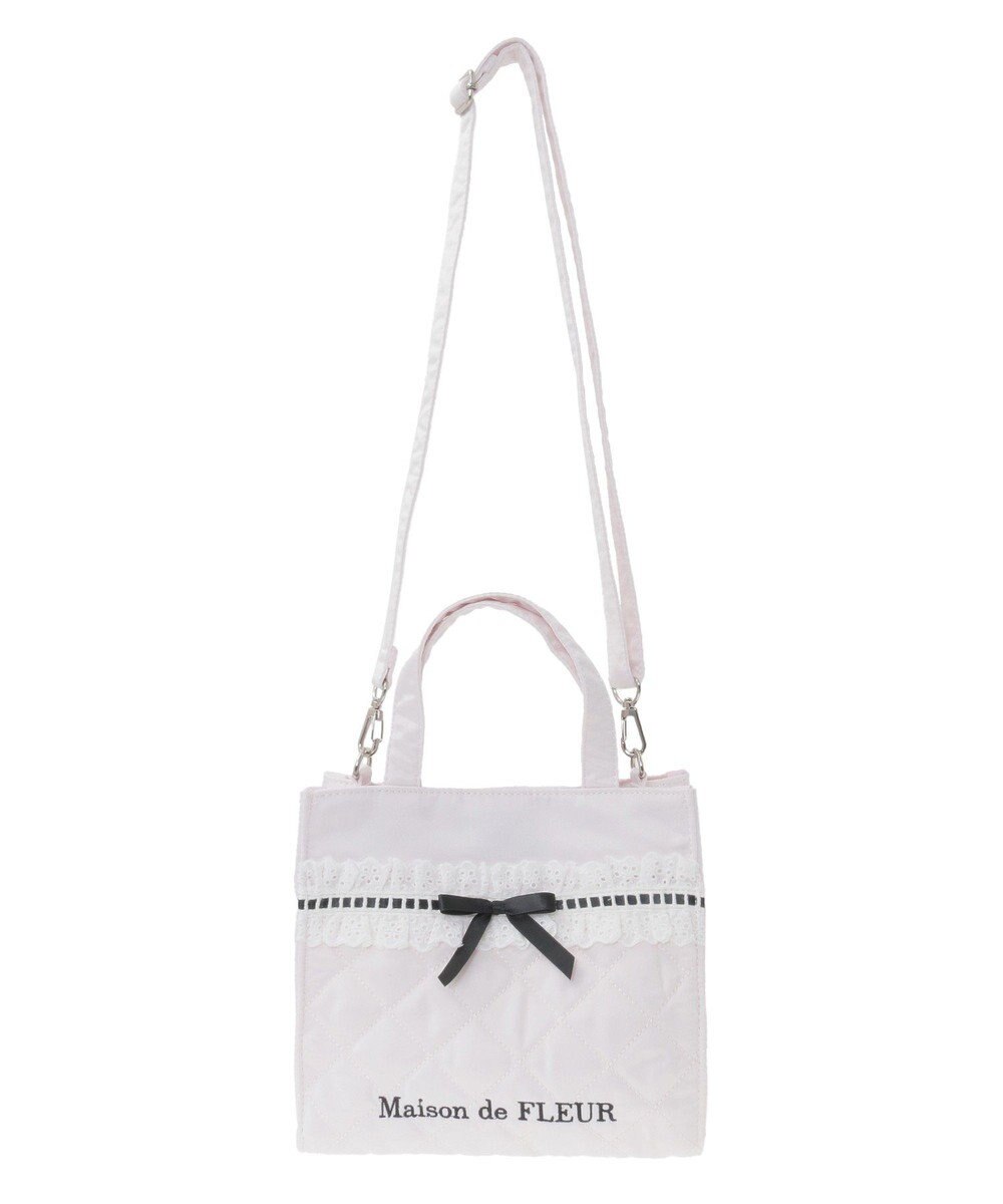 Maison de FLEUR コットンフリル2Wayトートバッグ 