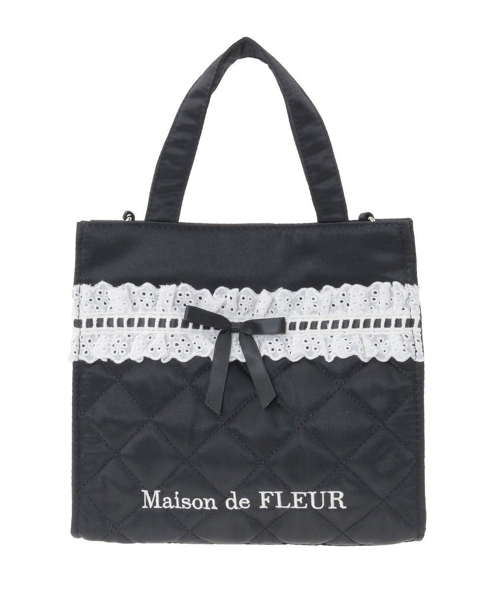 Maison de FLEUR コットンフリル2Wayトートバッグ 