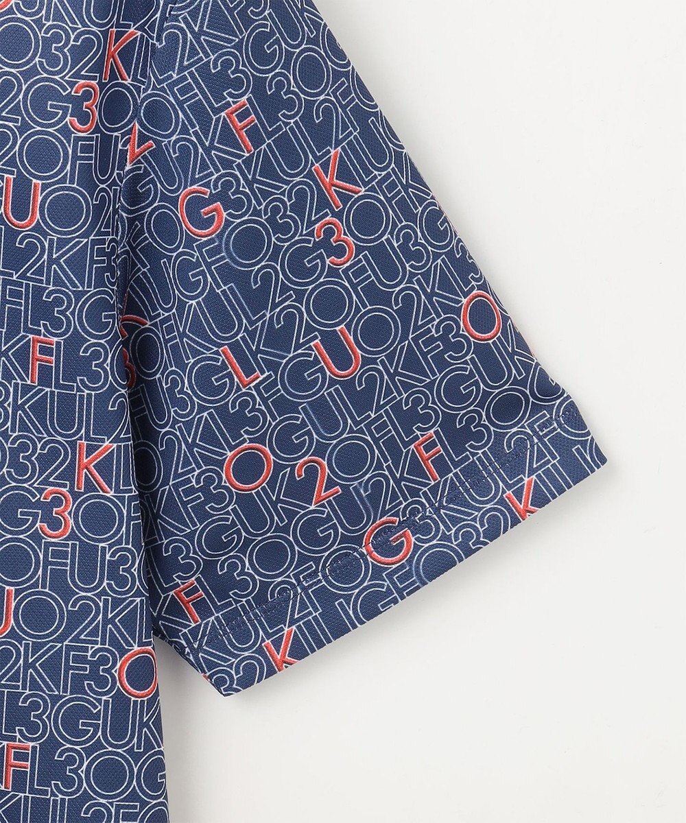 23区GOLF 【MEN】【吸水速乾/UVカット】ロゴ総柄プリント 半袖ポロシャツ 